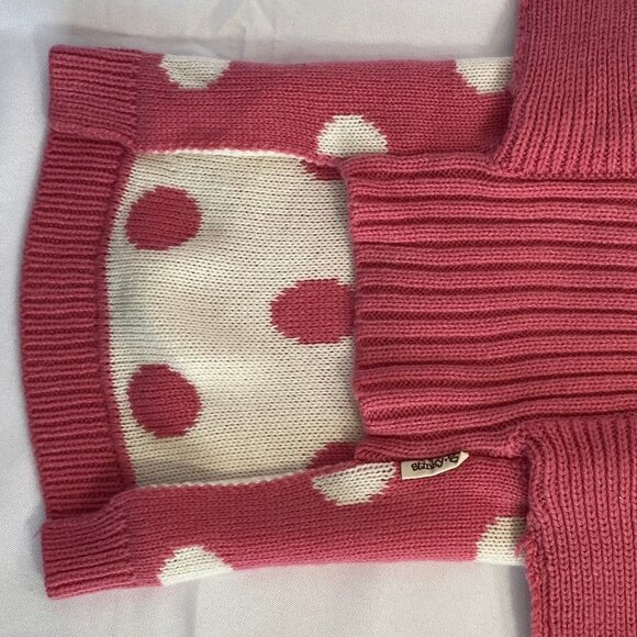 Pet  Stinky-g Pink With White Polka Dots Knitted Sweater - Picture 3 of 10